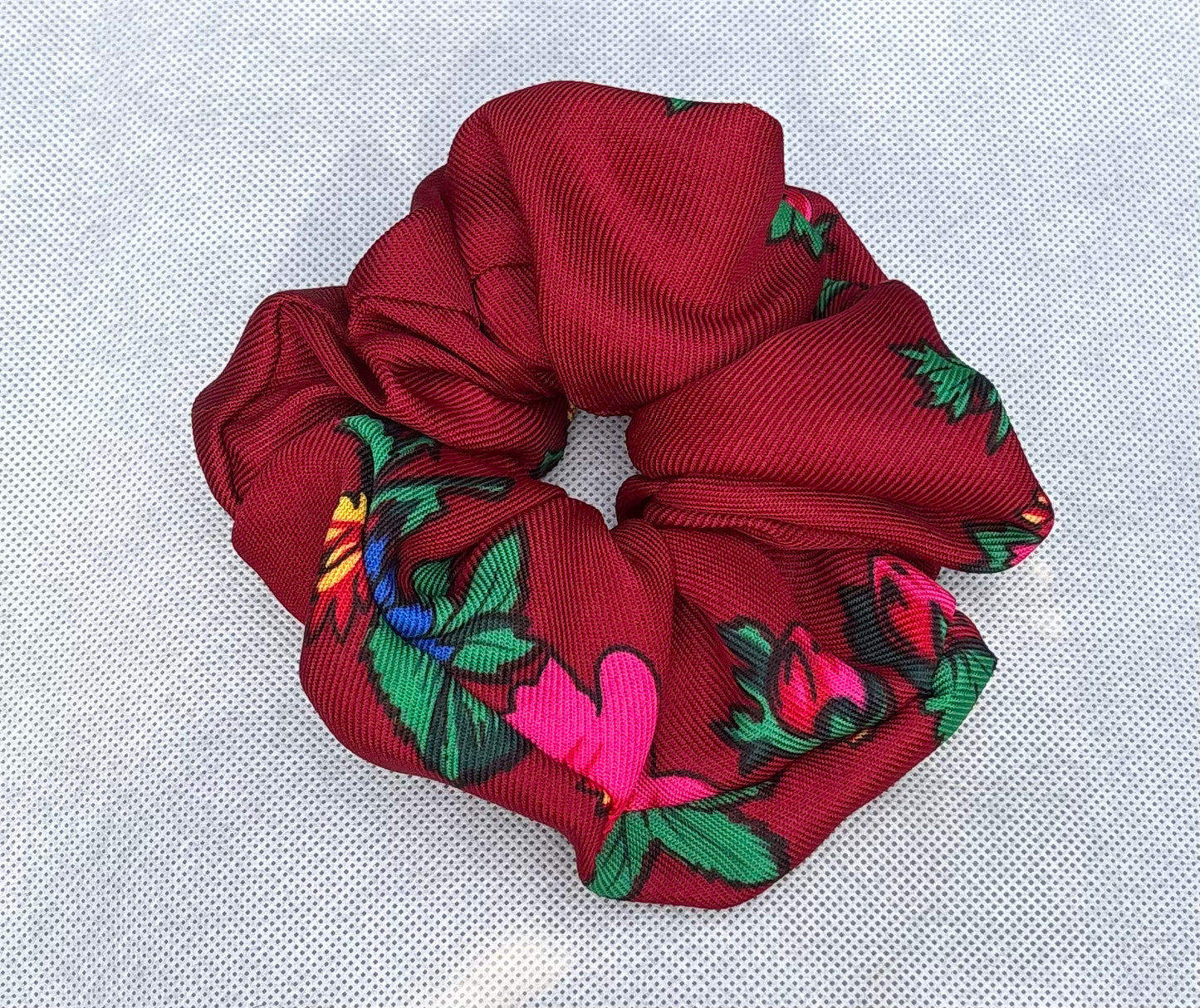 Onyii Colorful Multi-print Silk-Cotton Scrunchie