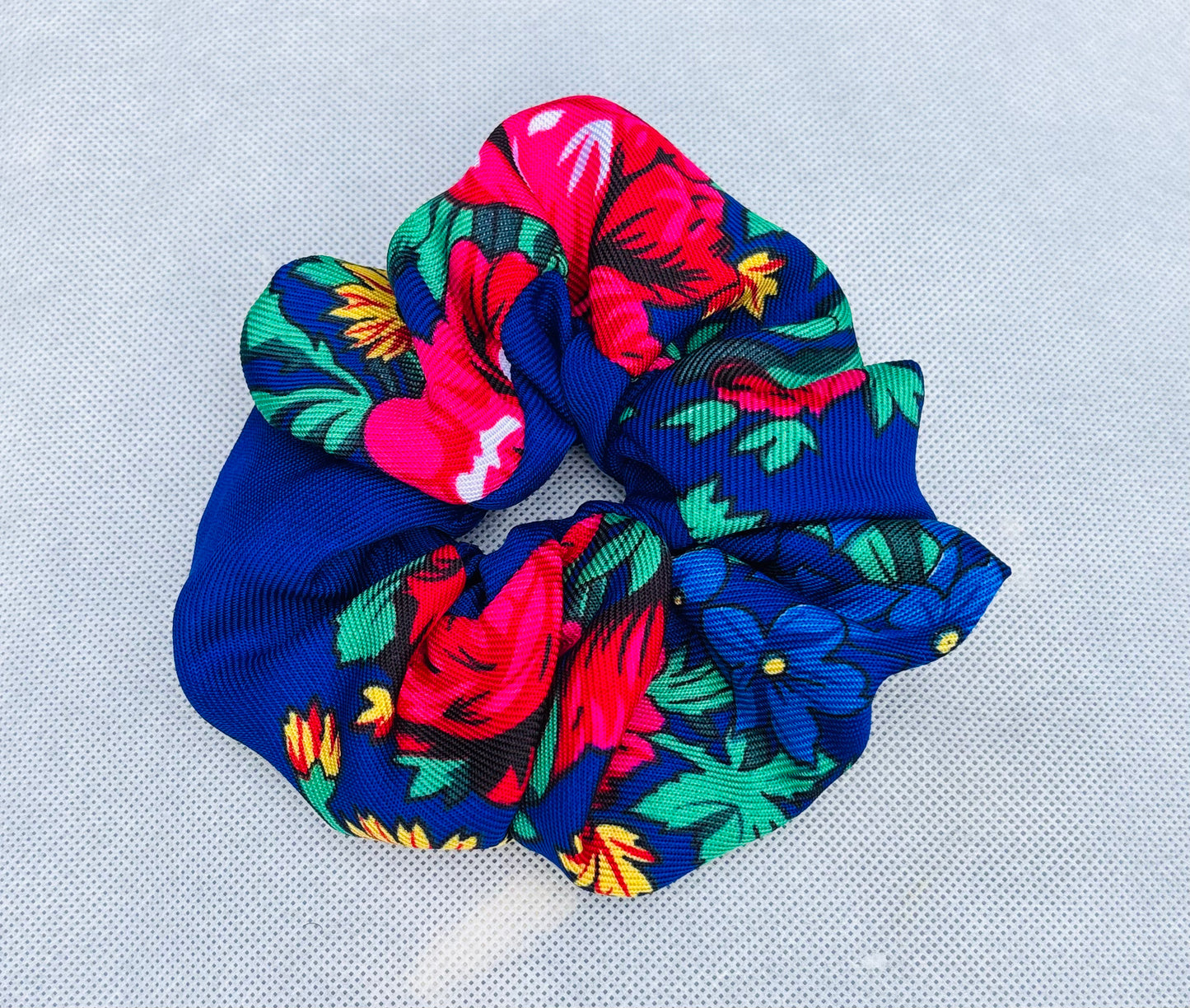 Onyii Colorful Multi-print Silk-Cotton Scrunchie