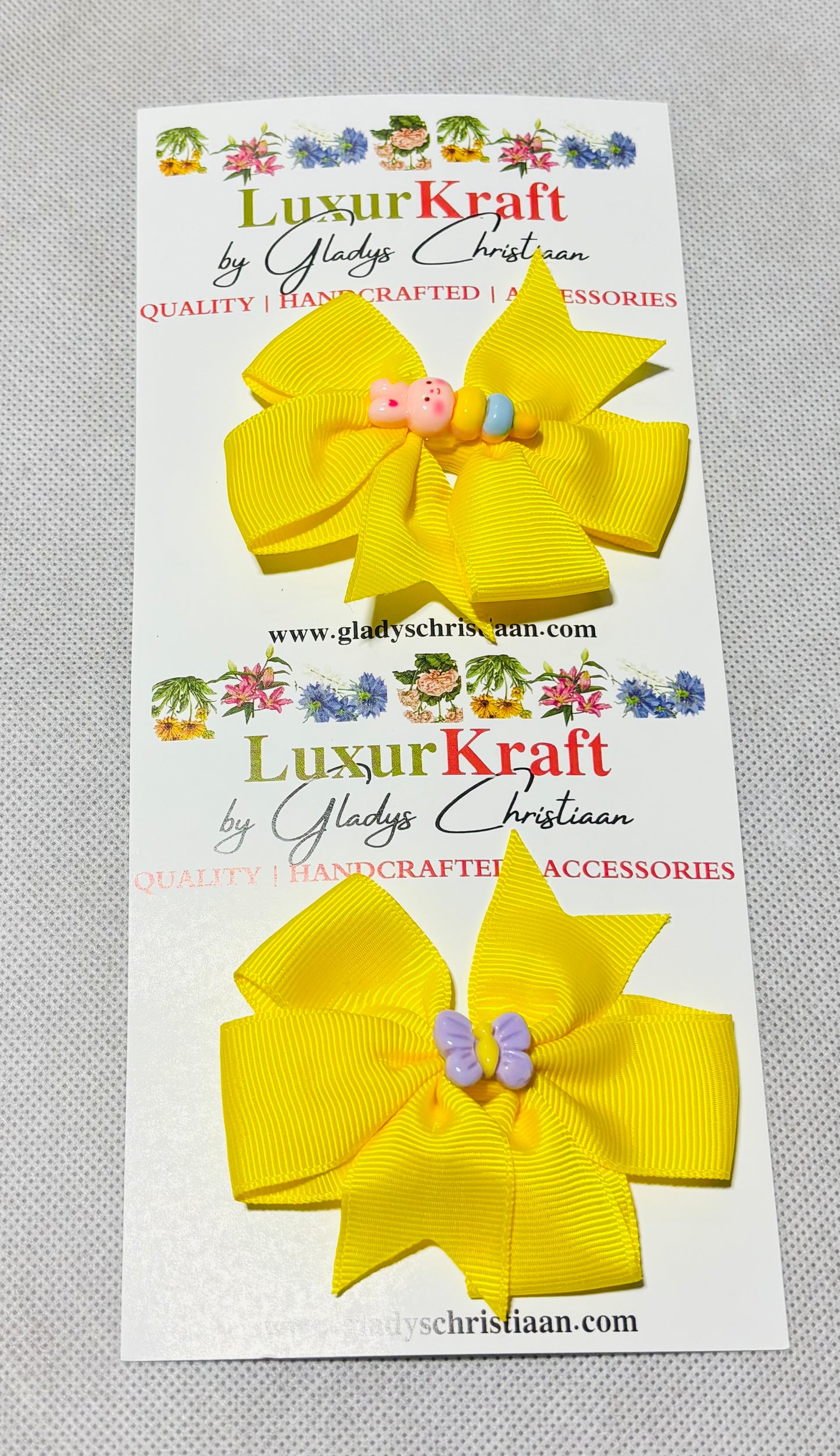 'Zinne Fancy Bow Hair Clips - 2pc