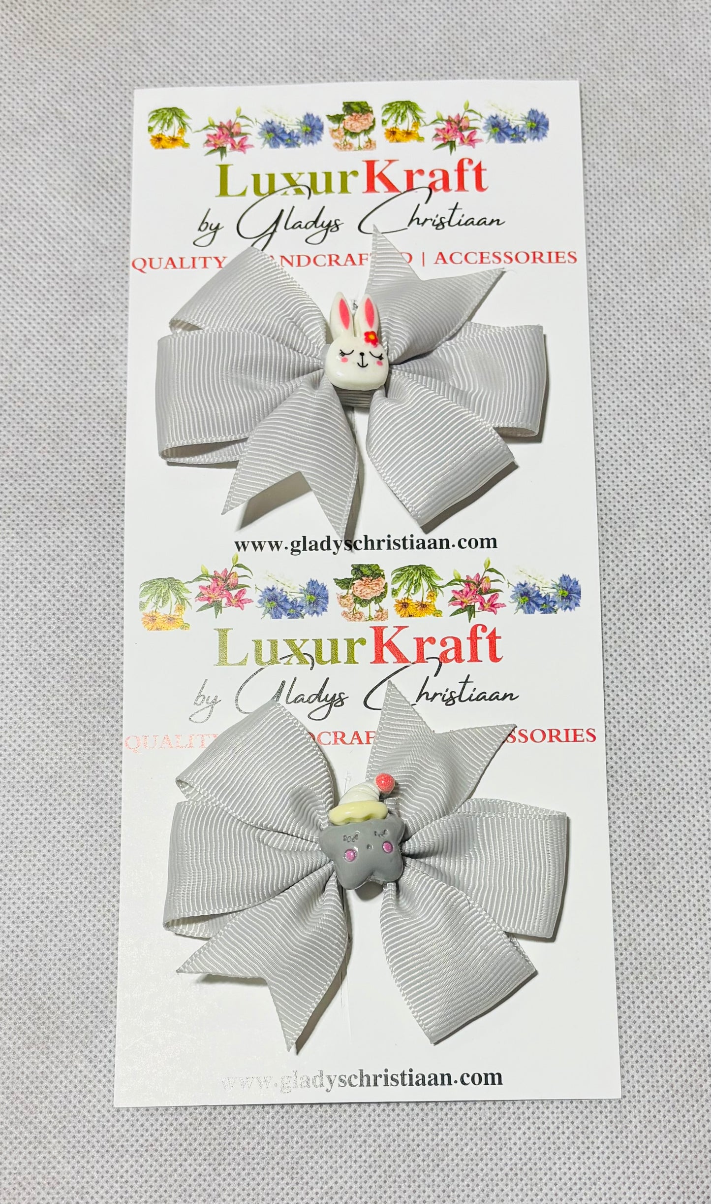 'Zinne Fancy Bow Hair Clips - 2pc
