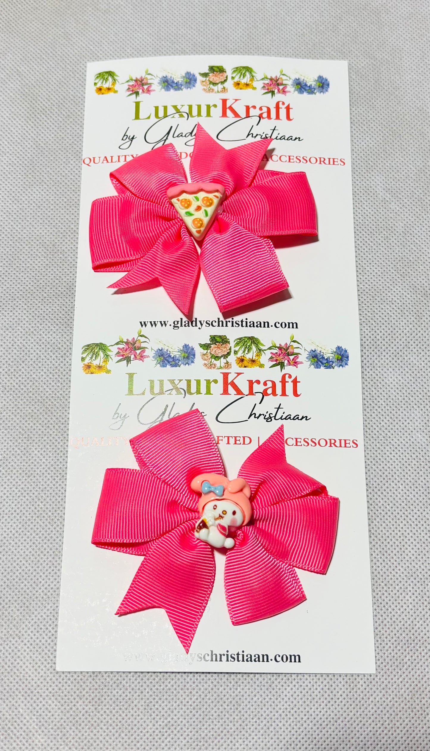 'Zinne Fancy Bow Hair Clips - 2pc