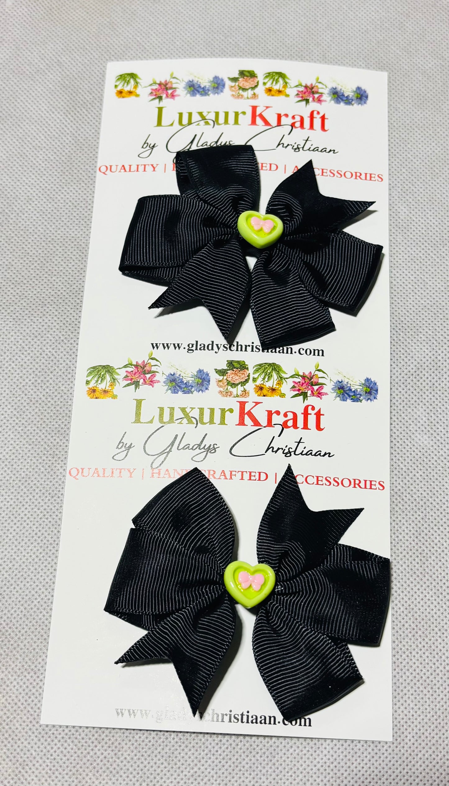 'Zinne Fancy Bow Hair Clips - 2pc