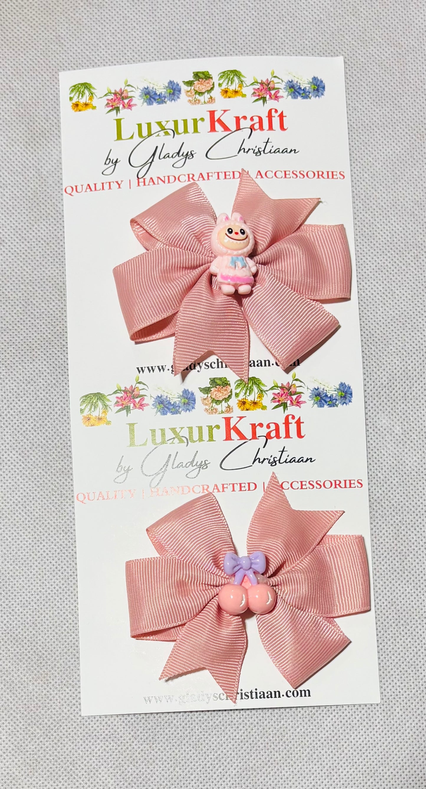 'Zinne Fancy Bow Hair Clips - 2pc