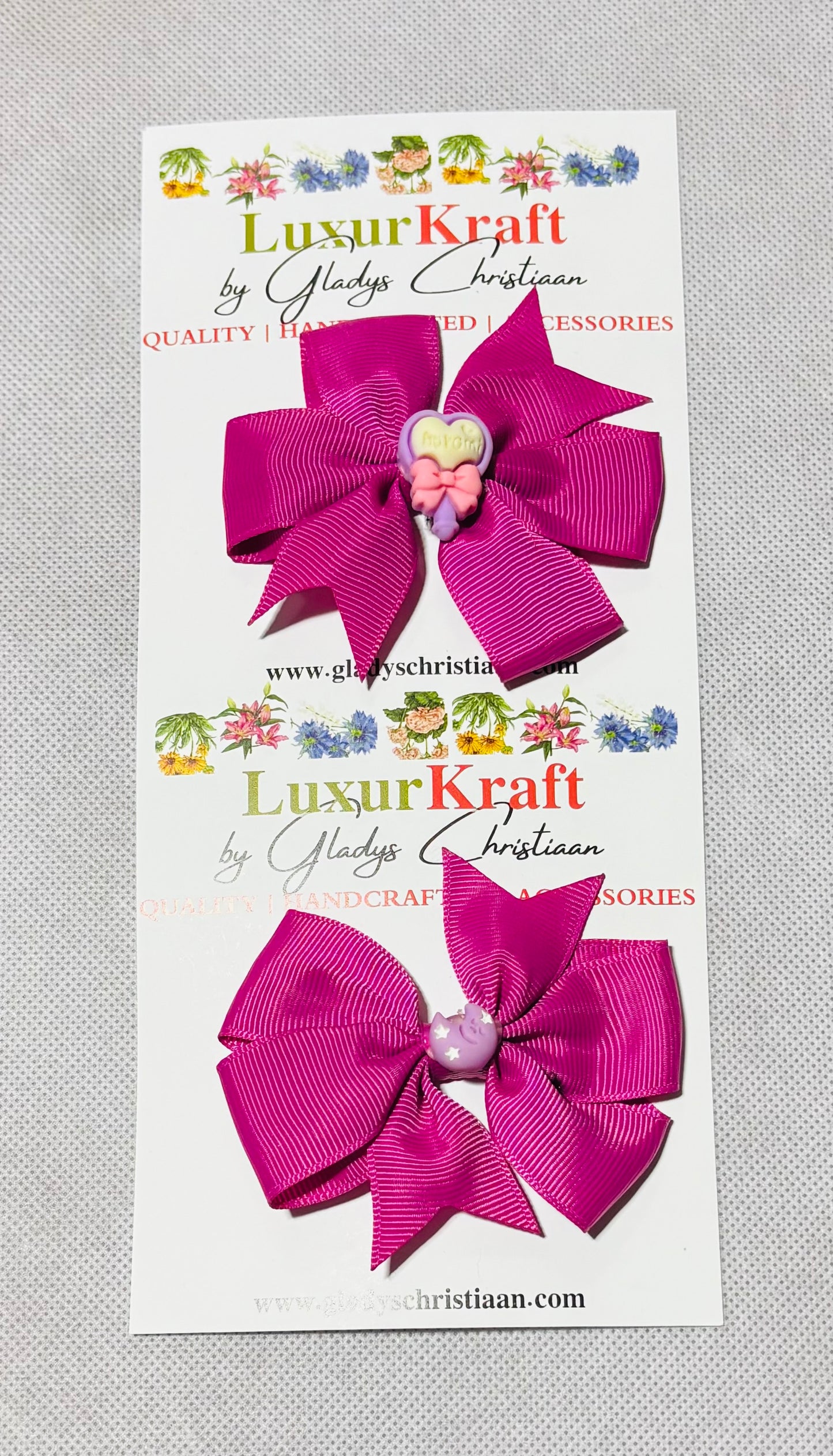 'Zinne Fancy Bow Hair Clips - 2pc