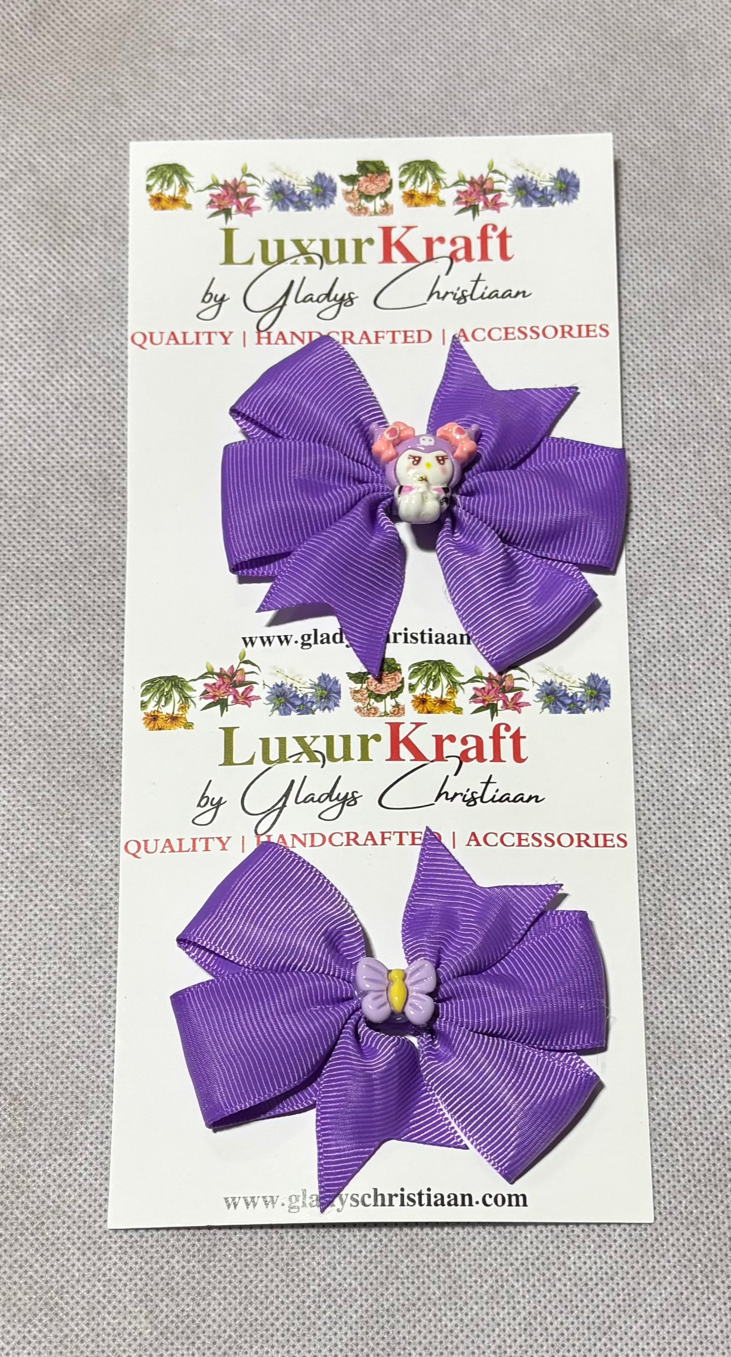 'Zinne Fancy Bow Hair Clips - 2pc
