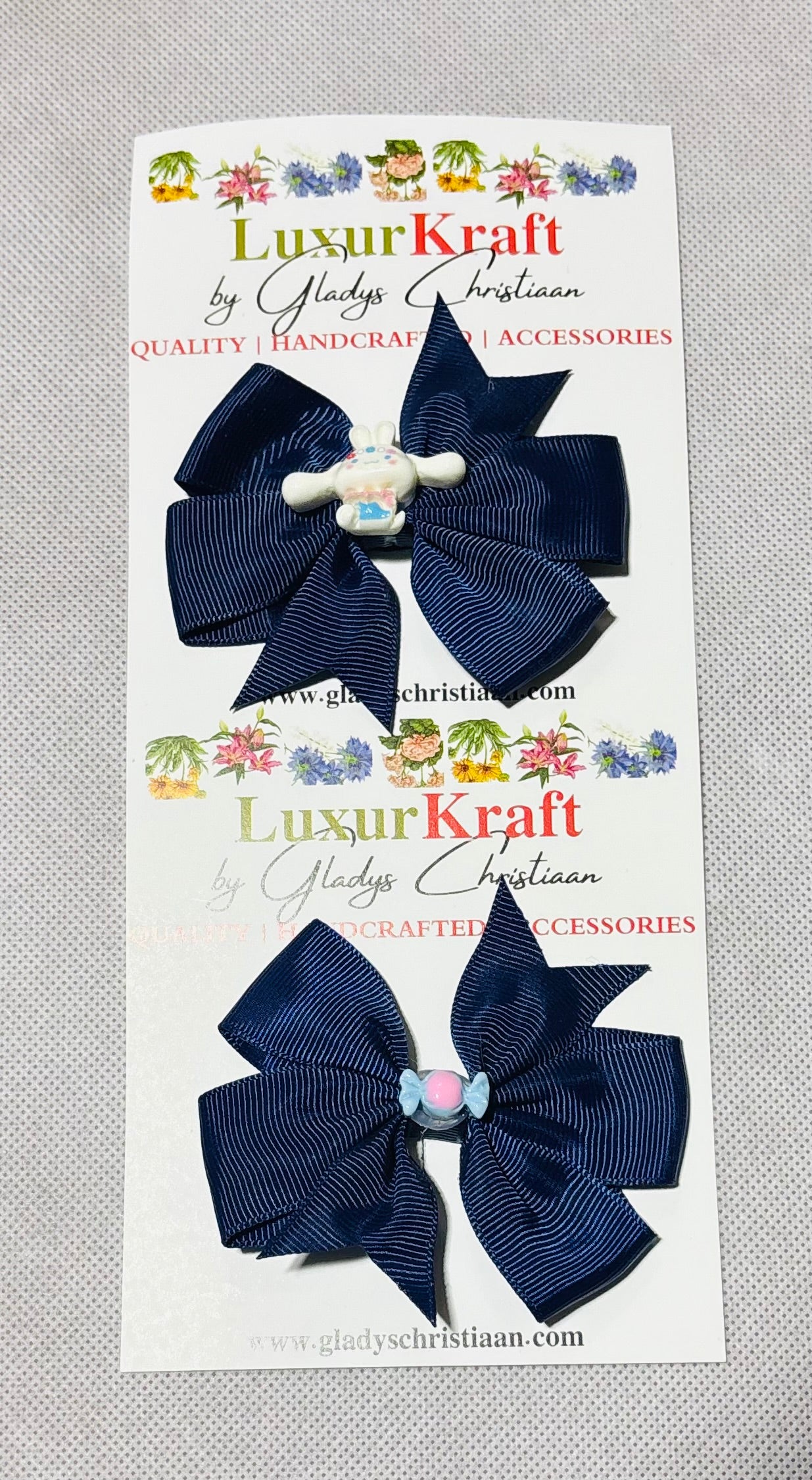 'Zinne Fancy Bow Hair Clips - 2pc
