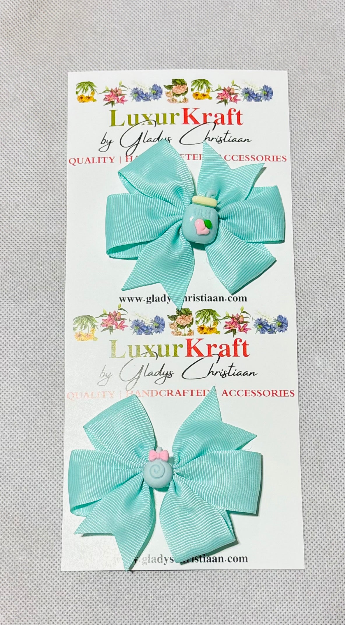'Zinne Fancy Bow Hair Clips - 2pc
