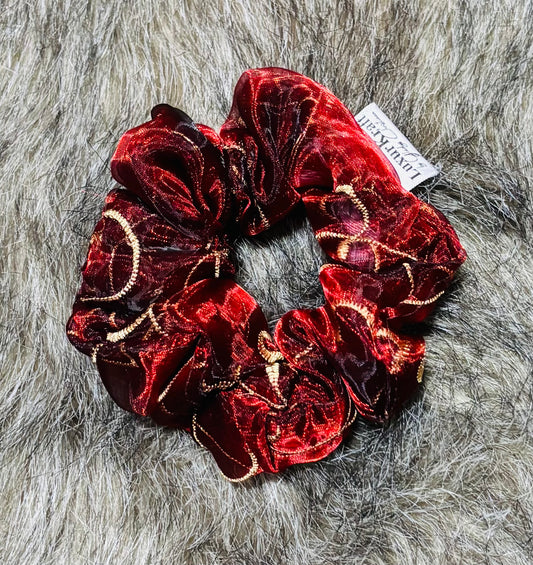 Cecelia Embroidered Organza Scrunchie