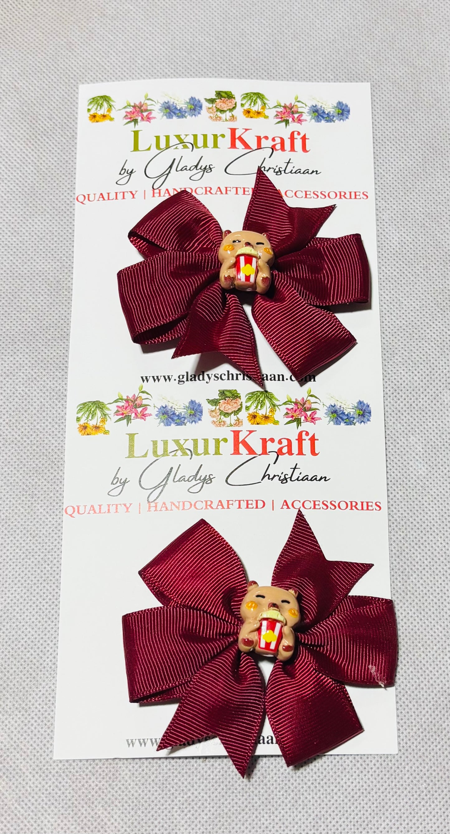 'Zinne Fancy Bow Hair Clips - 2pc