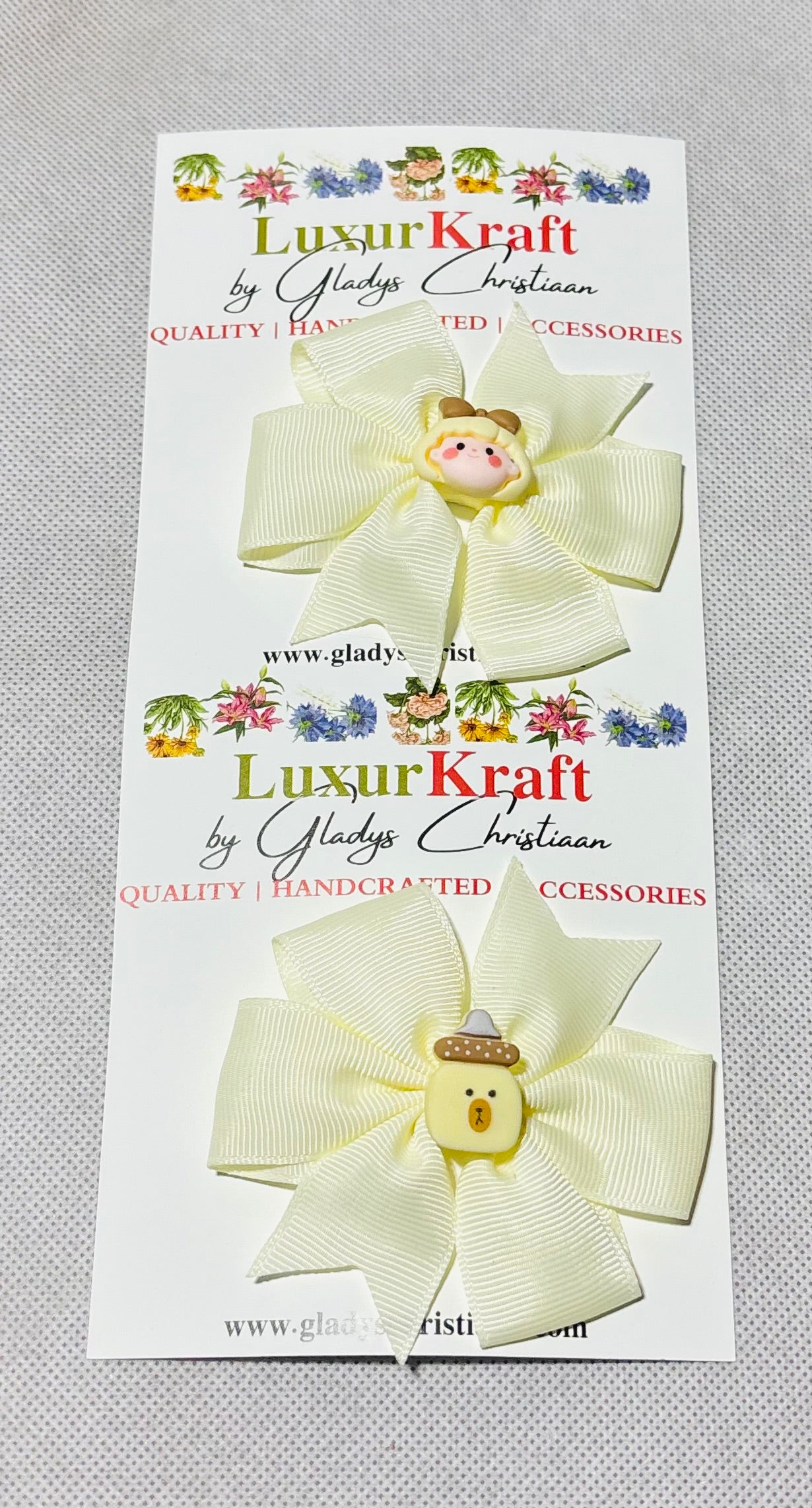 'Zinne Fancy Bow Hair Clips - 2pc