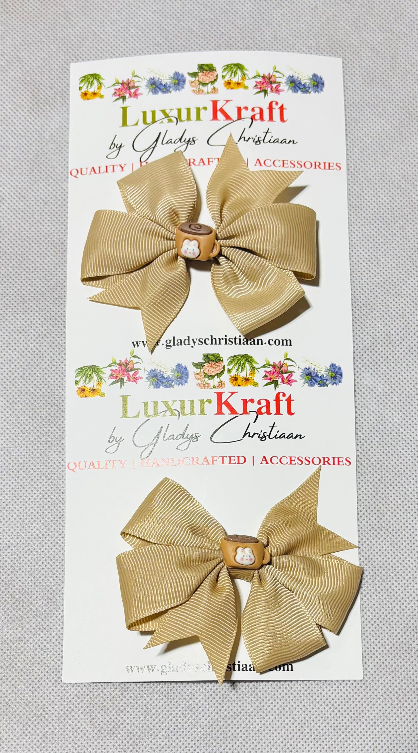 'Zinne Fancy Bow Hair Clips - 2pc