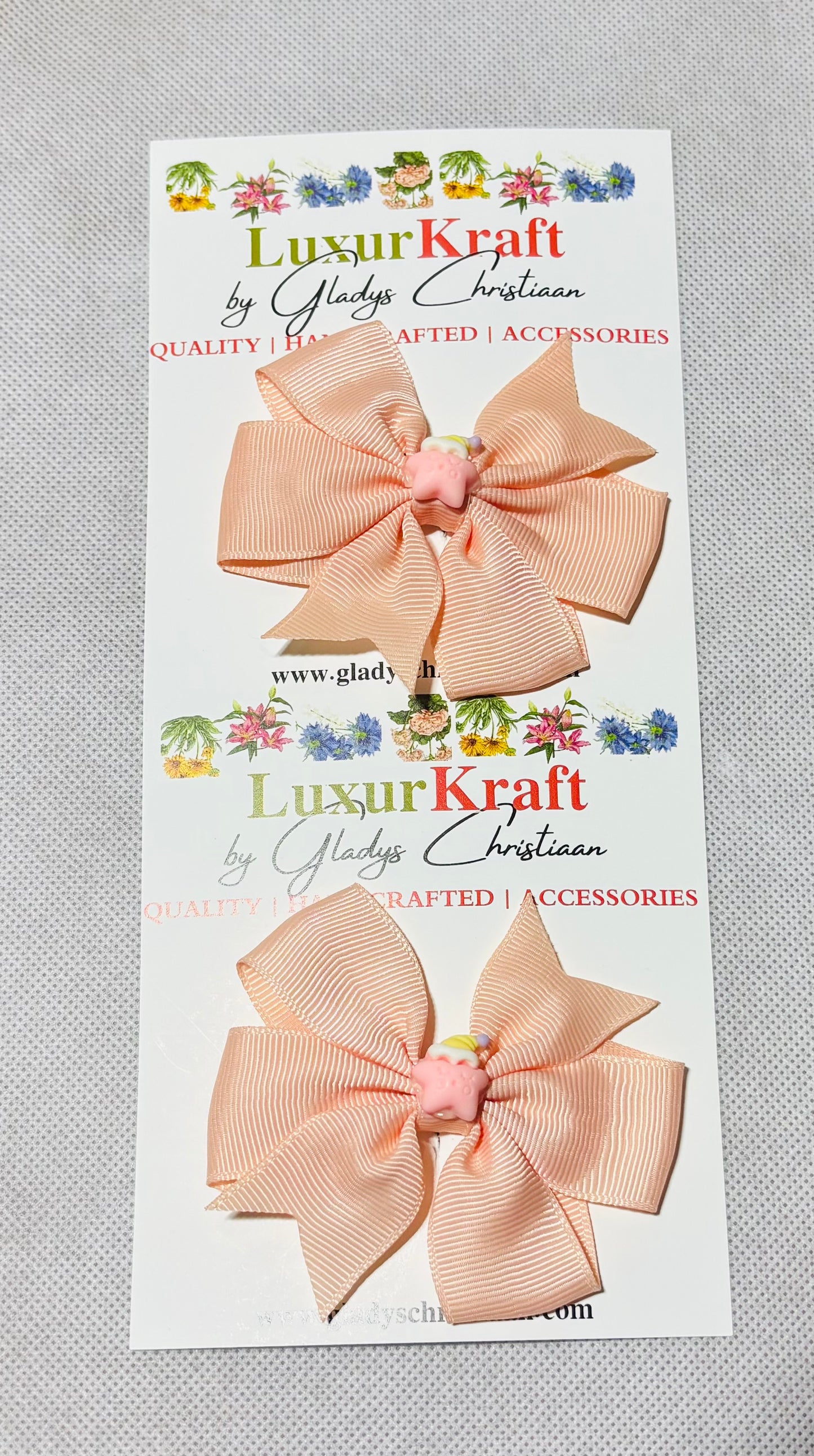 'Zinne Fancy Bow Hair Clips - 2pc